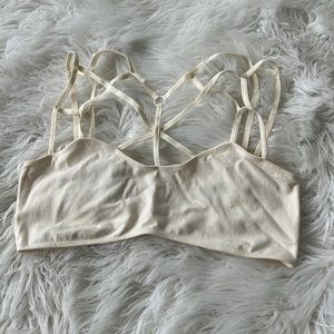 Cream caged bralette